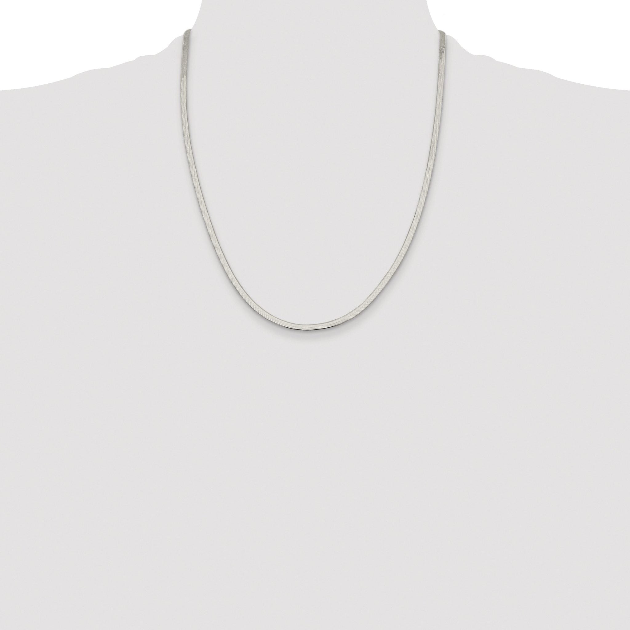 Magic Herringbone Chain Necklace in Sterling Silver, 3mm