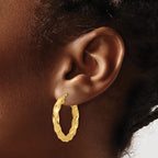 14K Polished Twisted Hoop Earrings