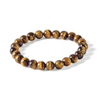 8mm Yellow Tiger's Eye Agate Beaded Stretch Bracelet
