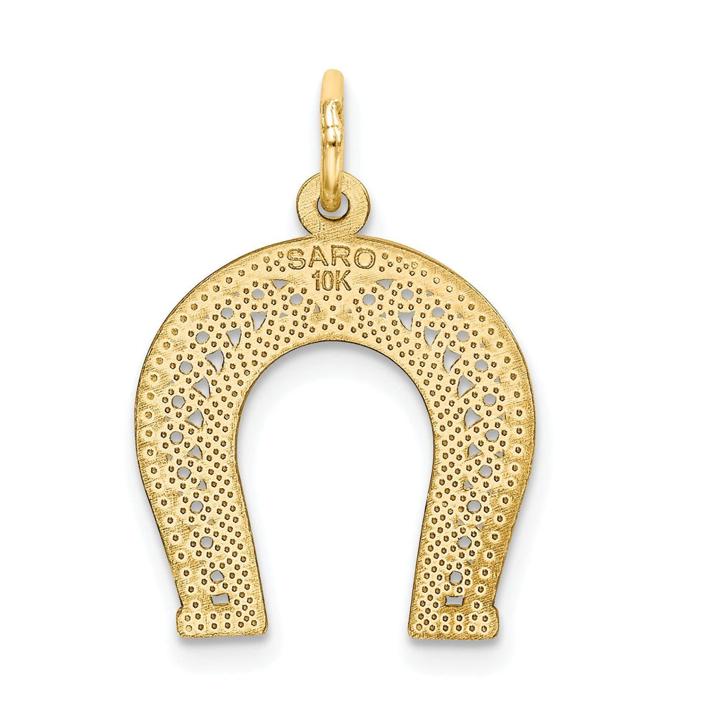 10K Gold Polished Horseshoe Charm with Solid Design