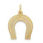 10K Gold Polished Horseshoe Charm with Solid Design