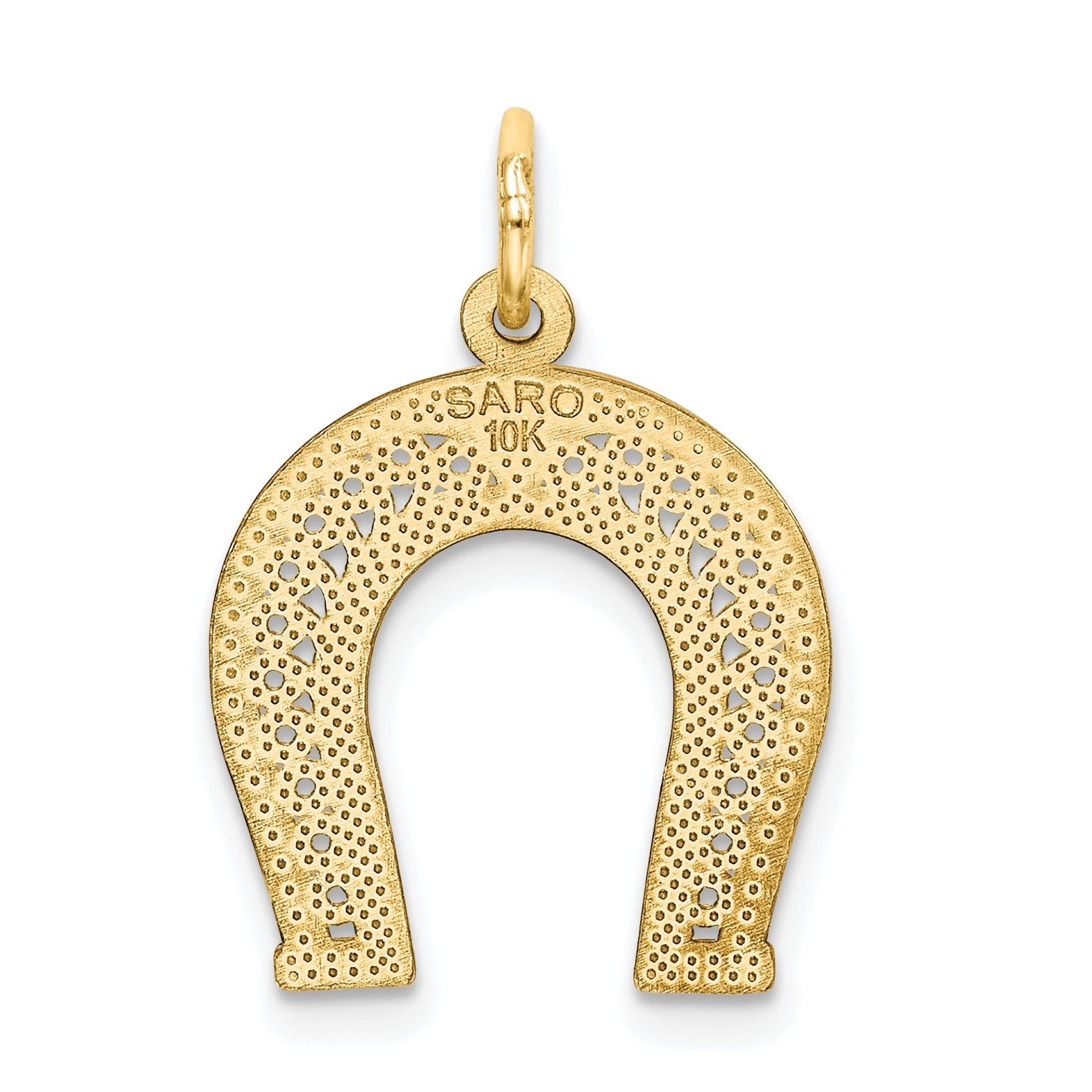 10K Gold Polished Horseshoe Charm with Solid Design