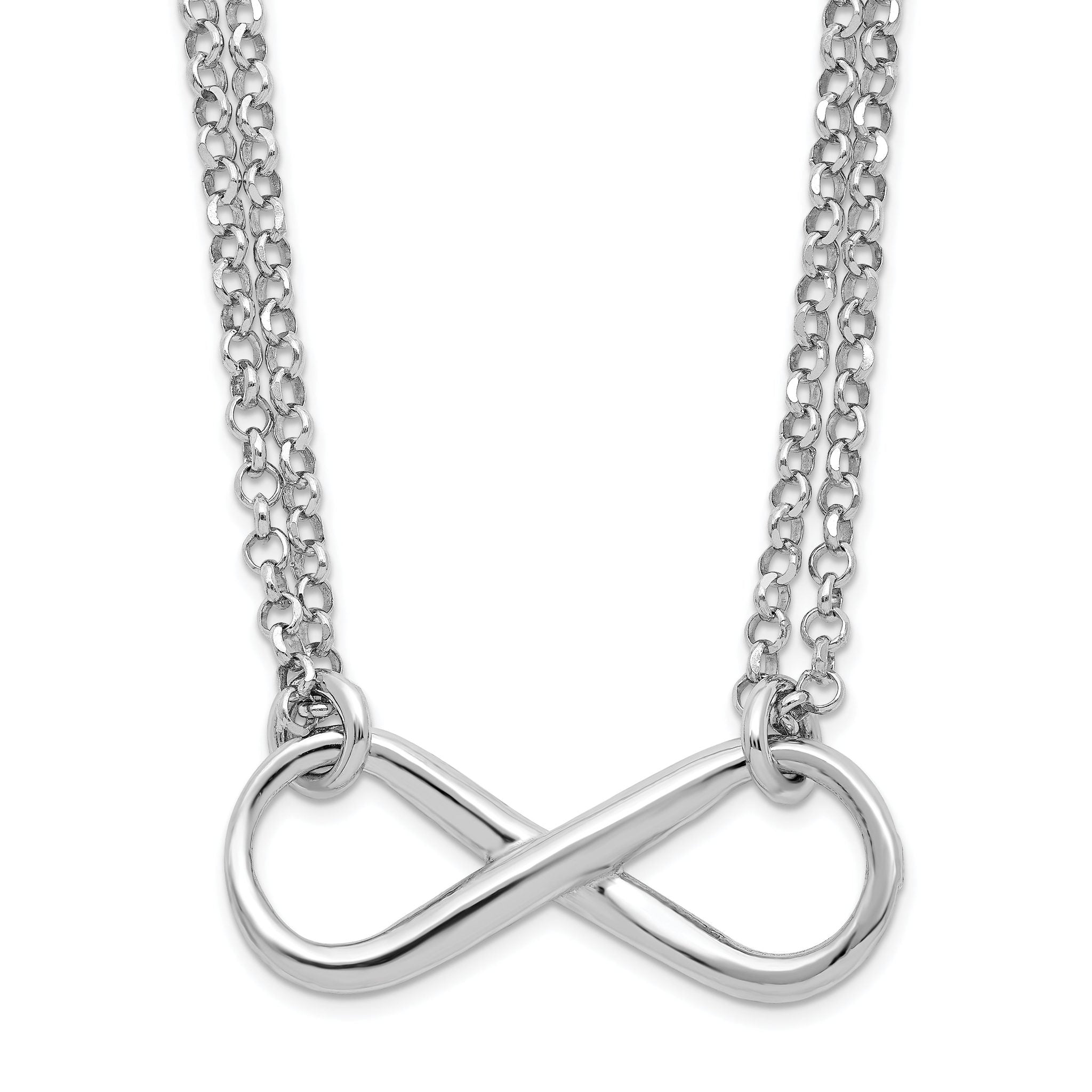 Sterling Silver RH-plated Polished Infinity Symbol Necklace Main image