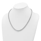 14k White Gold 27 3/4 carat Lab Grown Diamond VS+ F+ Complete Round 16 inch Graduated Tennis Necklace