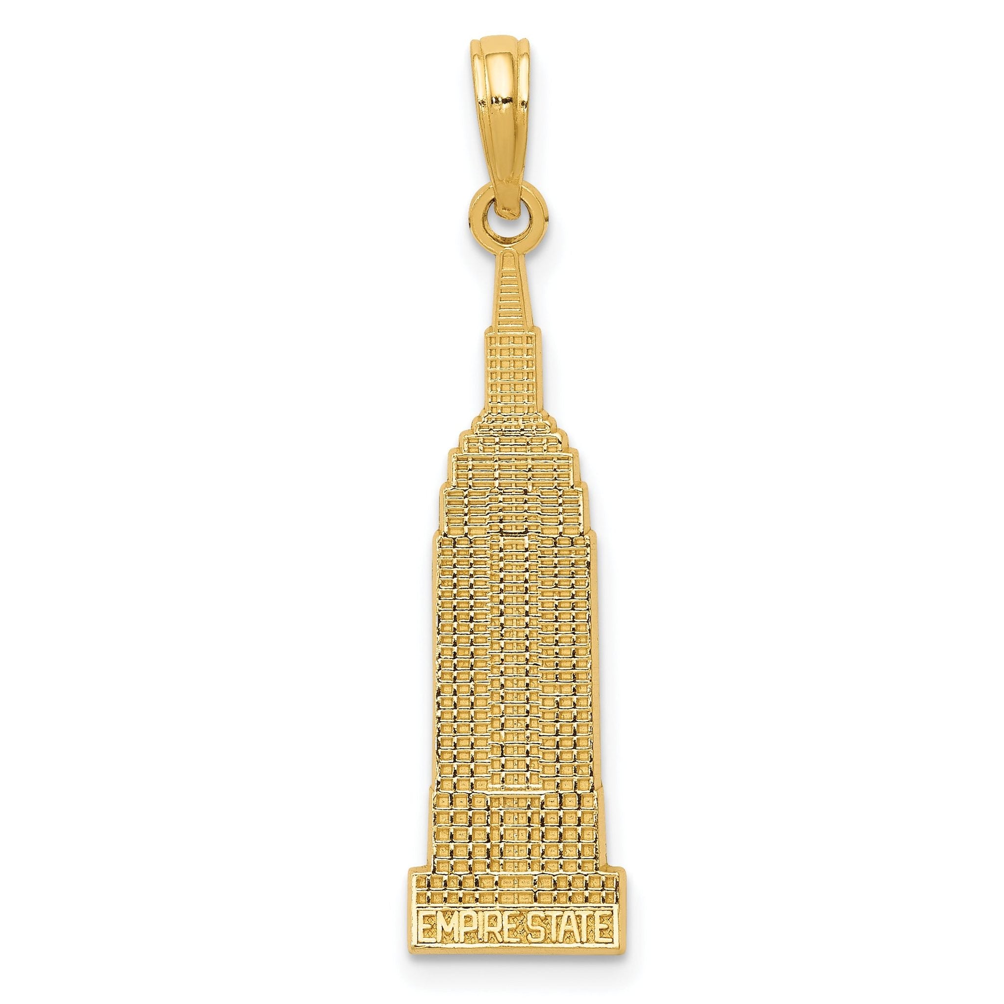 14K Gold Empire State Building Pendant with Polished Textured Finish Main image
