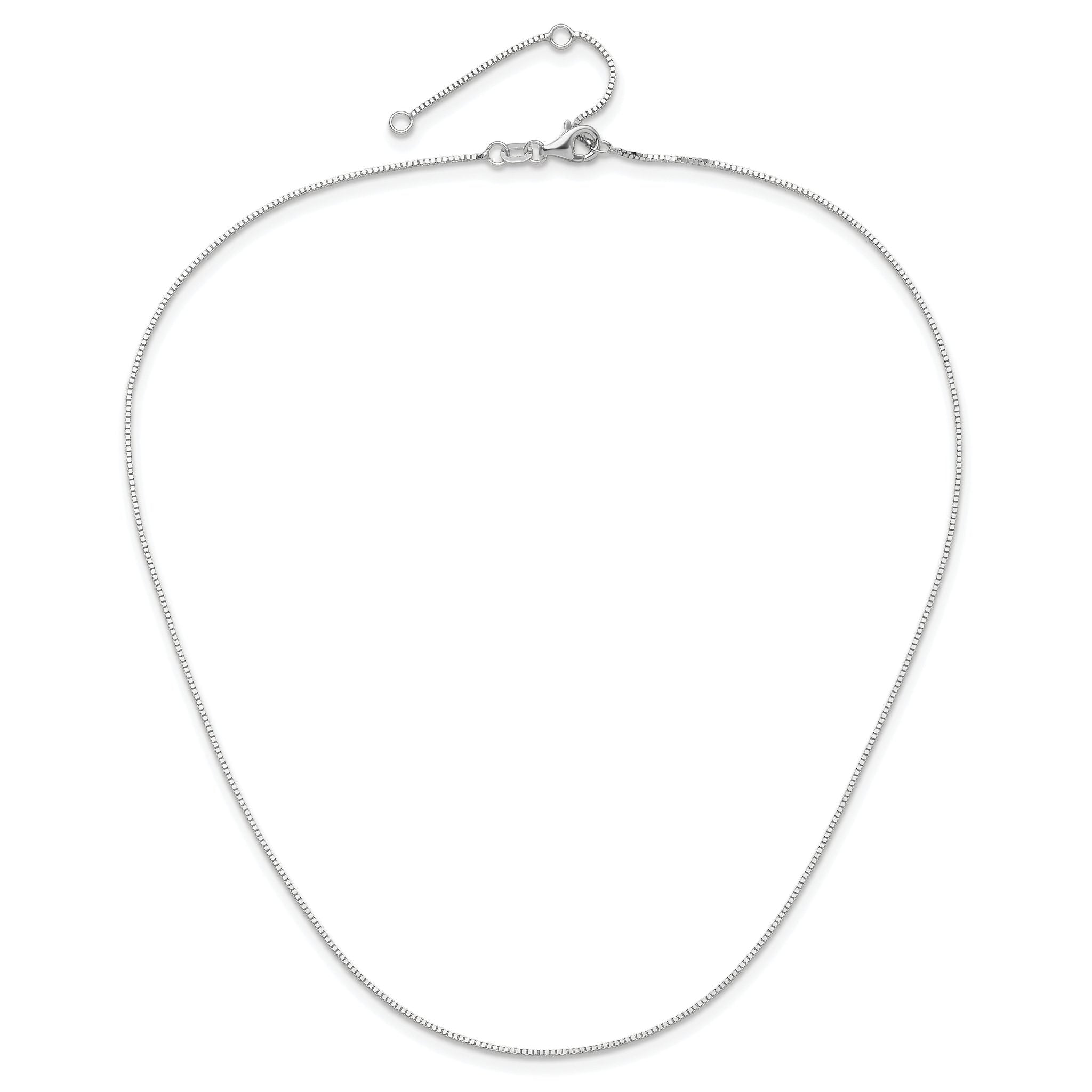 0.85mm 10K White Gold Box Chain