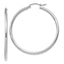 14K White Gold Polished Tube Hoop Earrings with Rhodium Finish