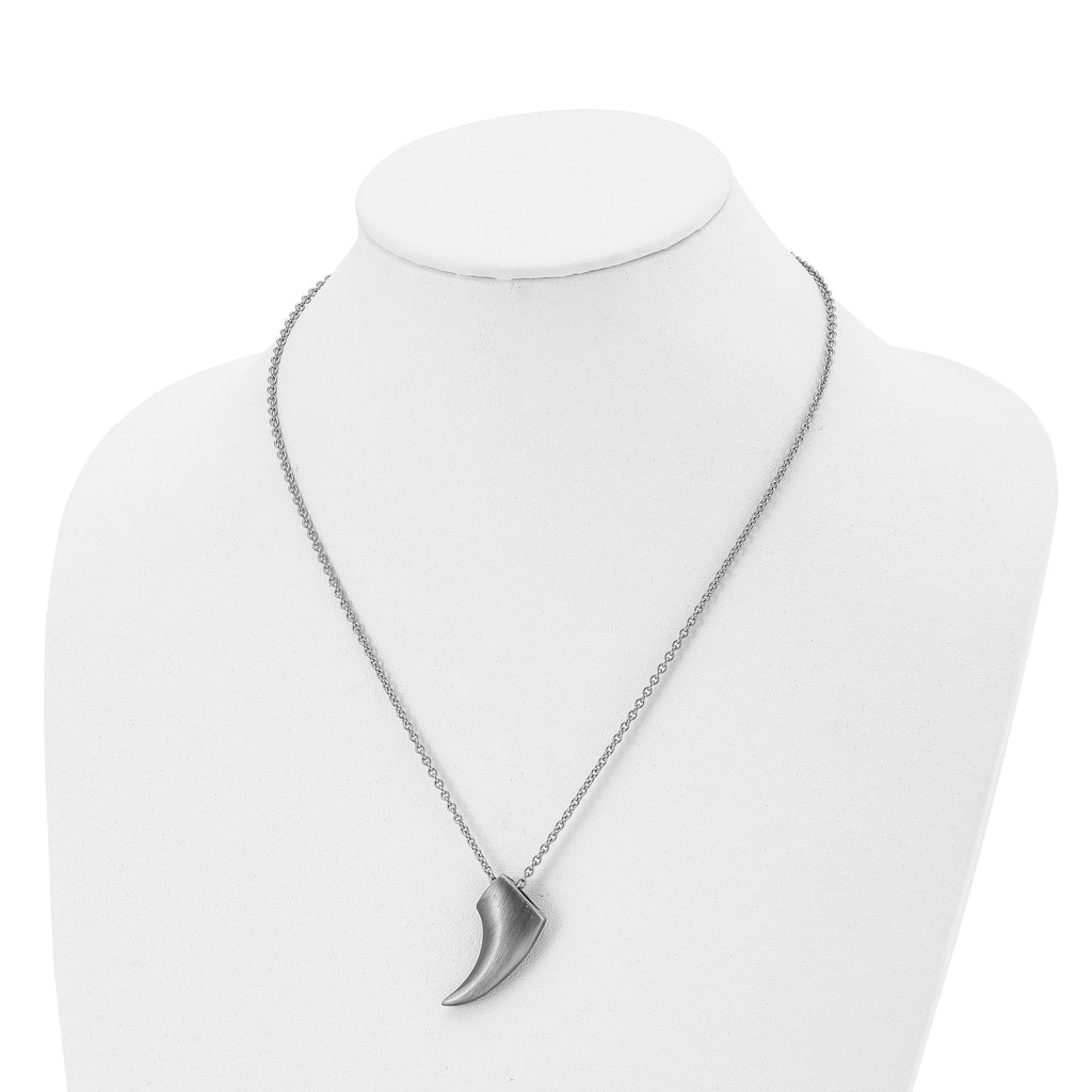 Stainless Steel Antiqued and Brushed Claw 20 inch Necklace