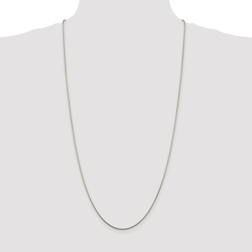 Snake Chain Necklace in Sterling Silver, 1.25mm