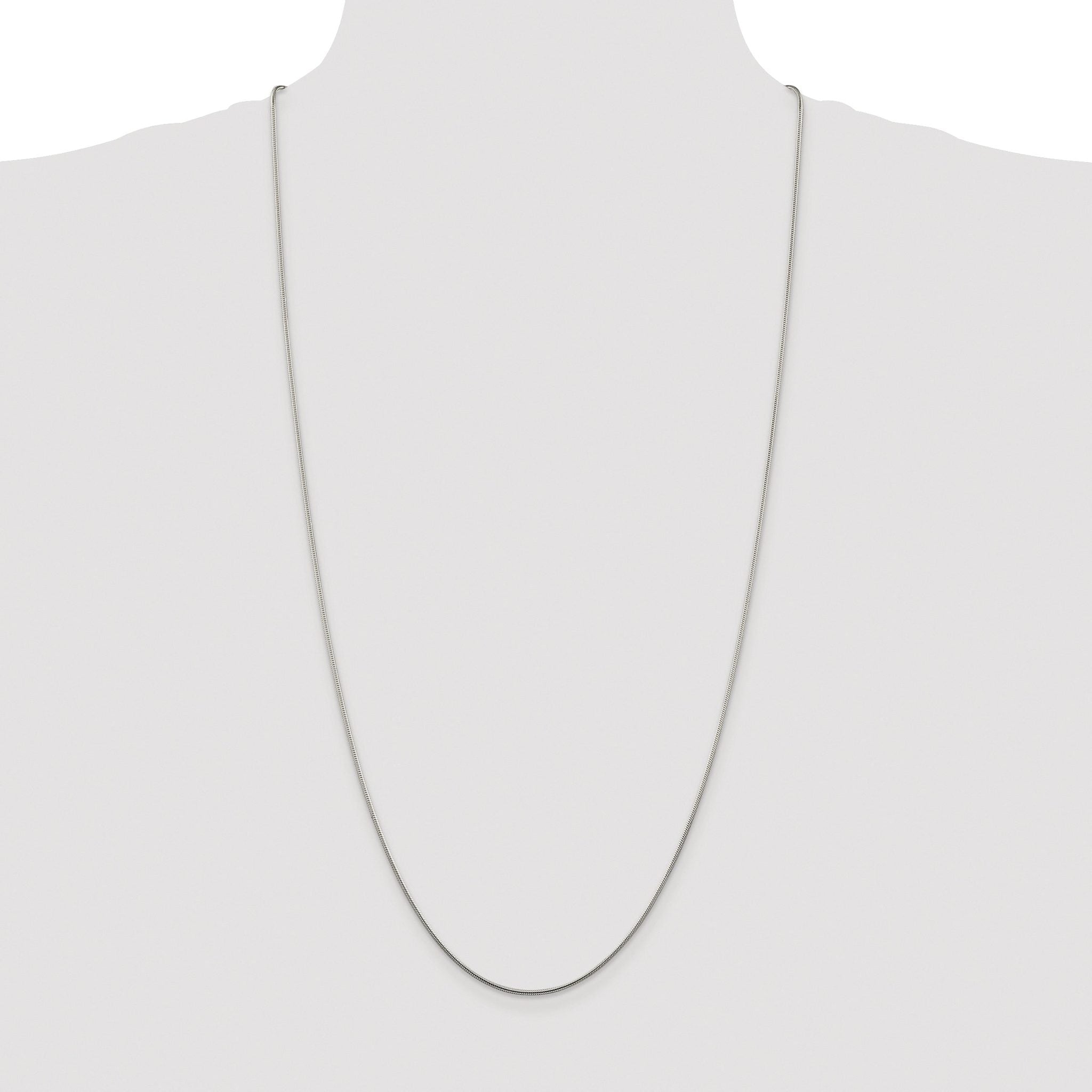 Snake Chain Necklace in Sterling Silver, 1.25mm