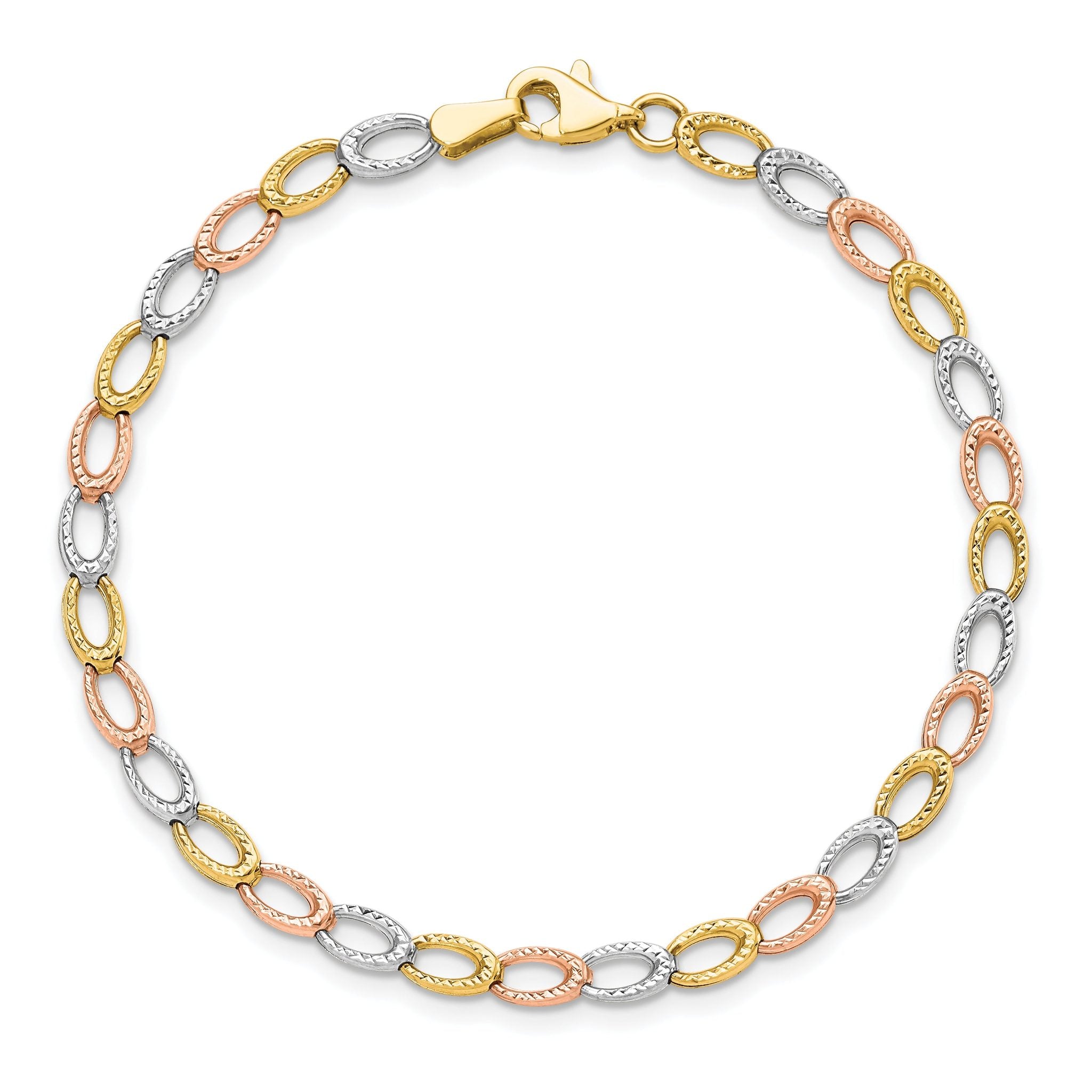 10K Tri-Color D/C Bracelet
