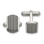 Stainless Steel Black IP-Plated Striped Cuff Links