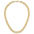 14k Polished 9mm Round Cable Chain 18 inch Necklace