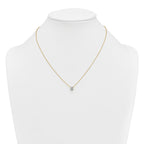 14k 3/4 carat Lab Grown Diamond VS+ F+ Round Complete Four Prong 18 inch Solitaire Necklace