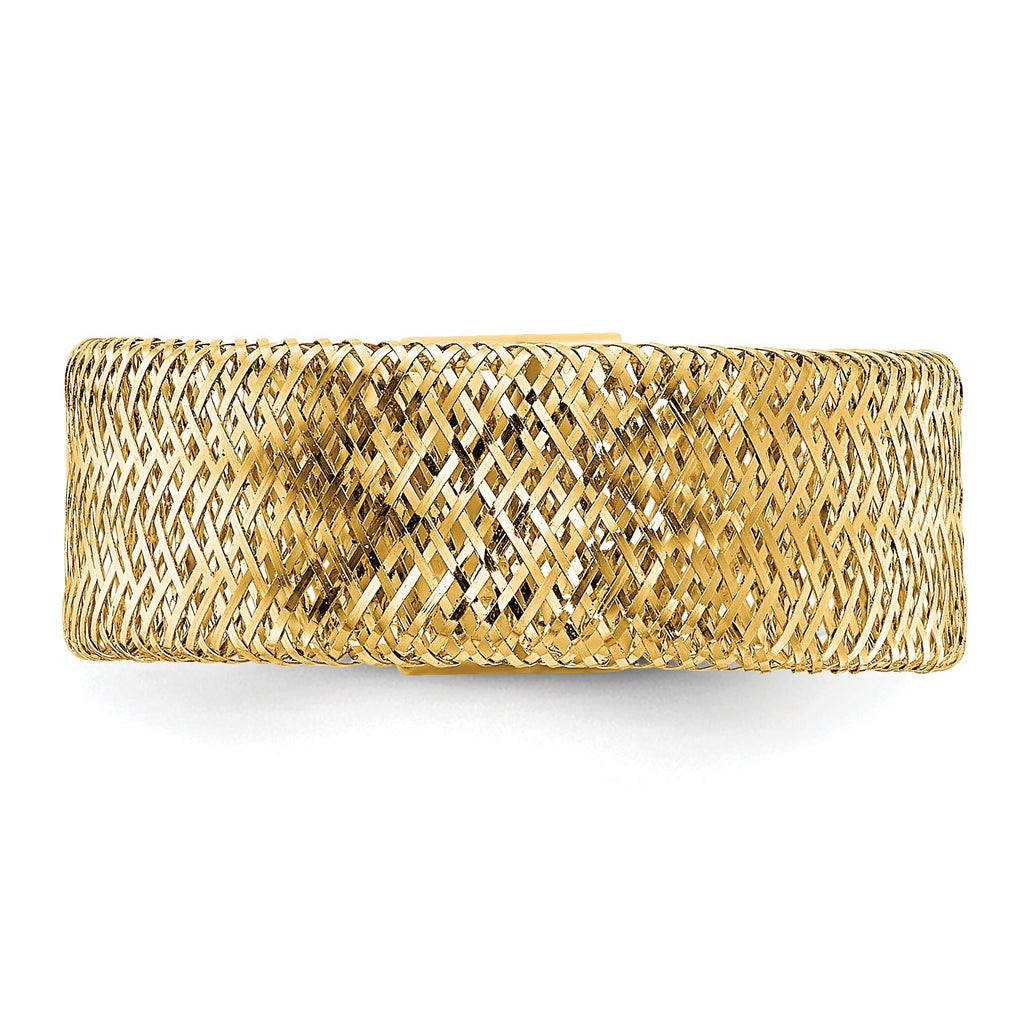 10k Polished/Textured Stretch Ring