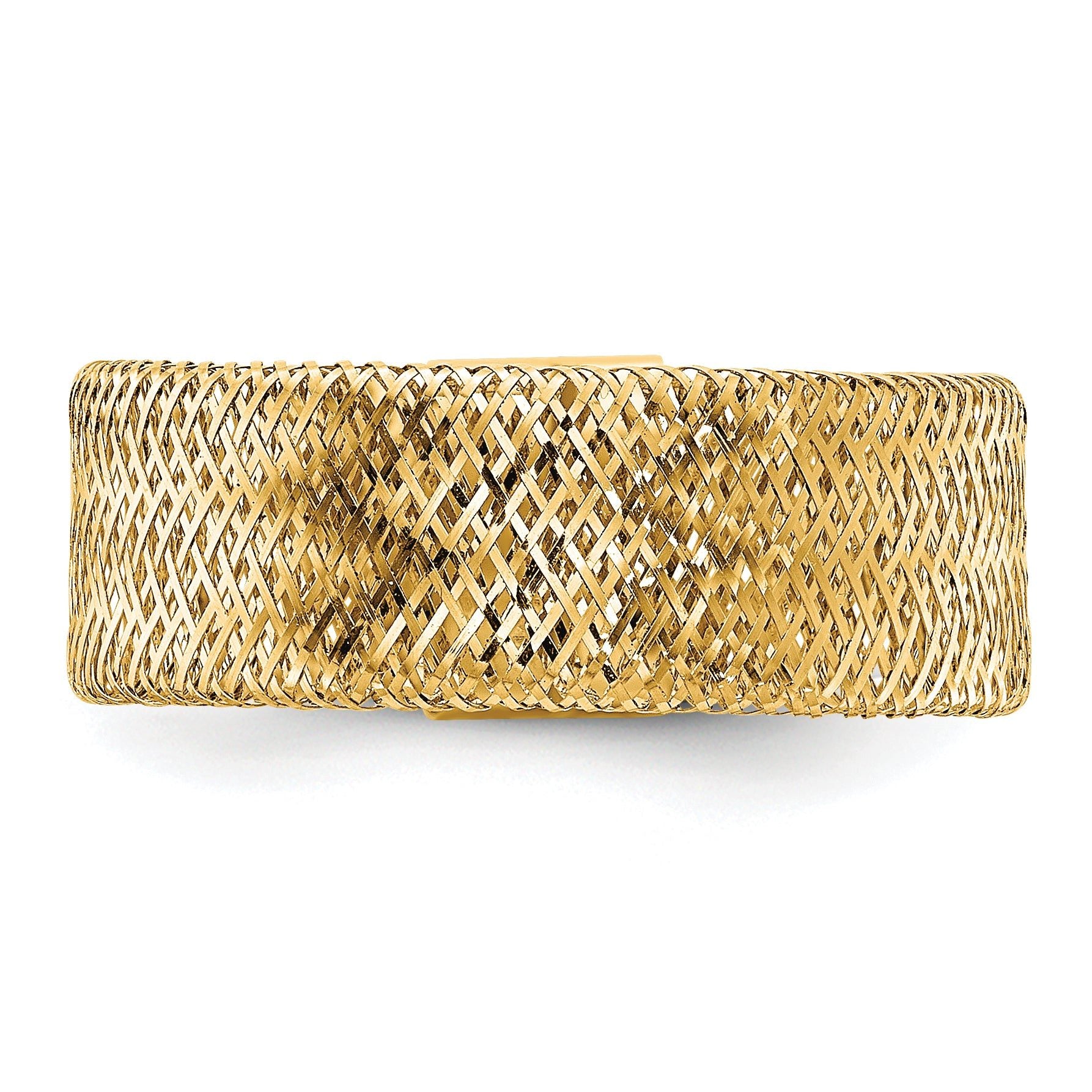 10k Polished/Textured Stretch Ring