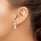 Stainless Steel Polished J-Hoop Earrings for Women