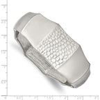 Stainless Steel Brushed and Textured Hinged Bangle Bracelet for Women