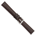 Lizard Grain Leather Watch Band in Brown, 16mm