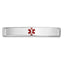 14K White Gold Engravable Medical Alert Bracelet with Red Enamel