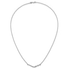 14k White Gold 1/3 carat Lab Grown Diamond VS+ F+ Complete 18 inch Fashion Bar Necklace