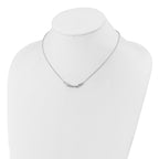 Sterling Silver RH-plated Polished Fancy w/1in ext. Necklace