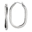 Sterling Silver Platinum-Plated Black & White Diamond Hoop Earrings  Elegant Polished Design