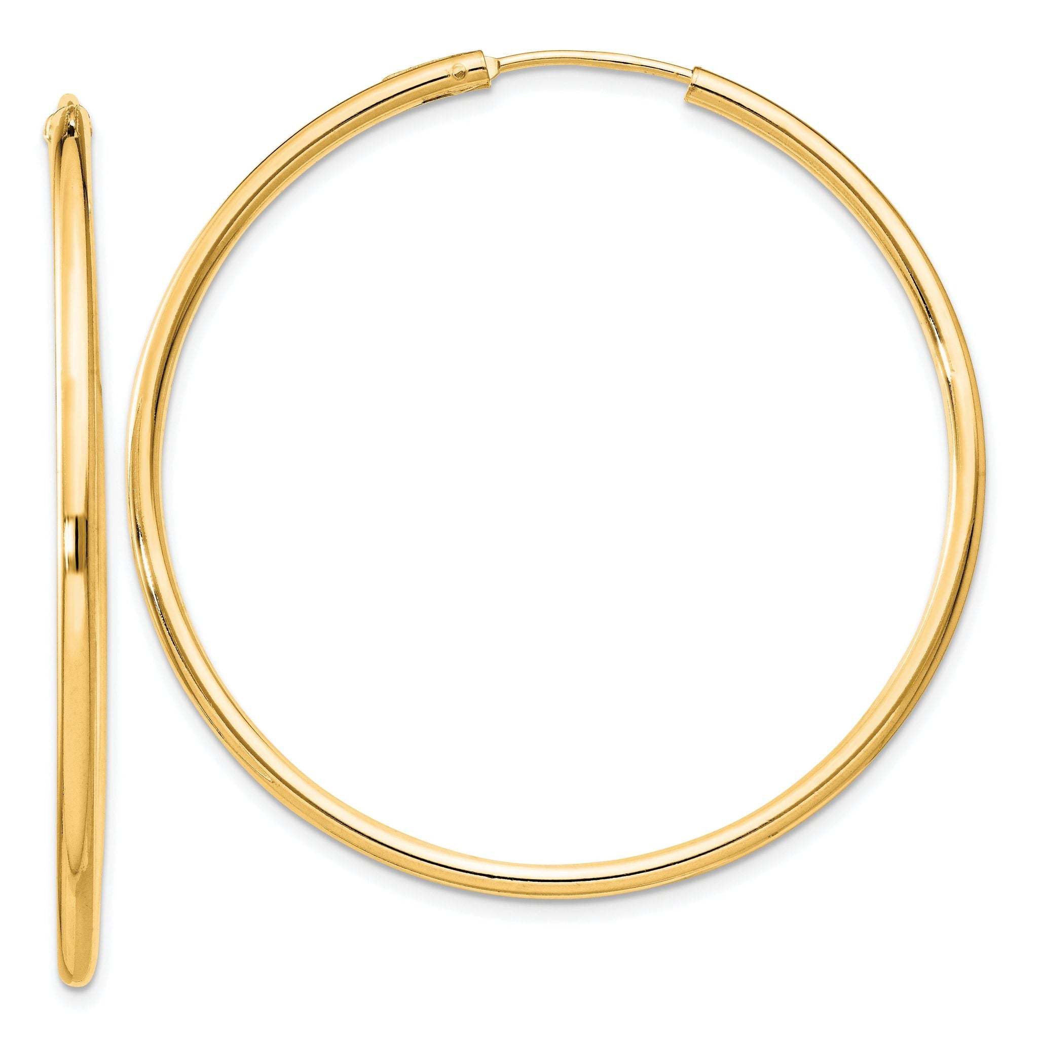 Sterling Silver Flash Gold-plated 2mm Endless Hoop Earrings Main image