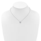 Cheryl M Sterling Silver Rhodium-plated Polished 9mm Bezel Set CZ 16 Inch with 2 Inch Extension Necklace