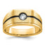 10k Men's w/Black Rhodium Satin Diamond Complete Ring
