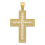 14K Gold Greek Key Filigree Cross Pendant  Elegant and Solid Design
