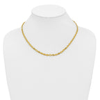 14K Polished and Diamond-cut Twisted Fancy Necklace
