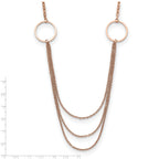 Chisel Stainless Steel Polished Rose IP-plated Multi Chain 35.5 inch Necklace