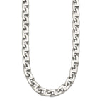 Sophia Jewelers Men's Polished Stainless Steel 24 Square Link Necklace