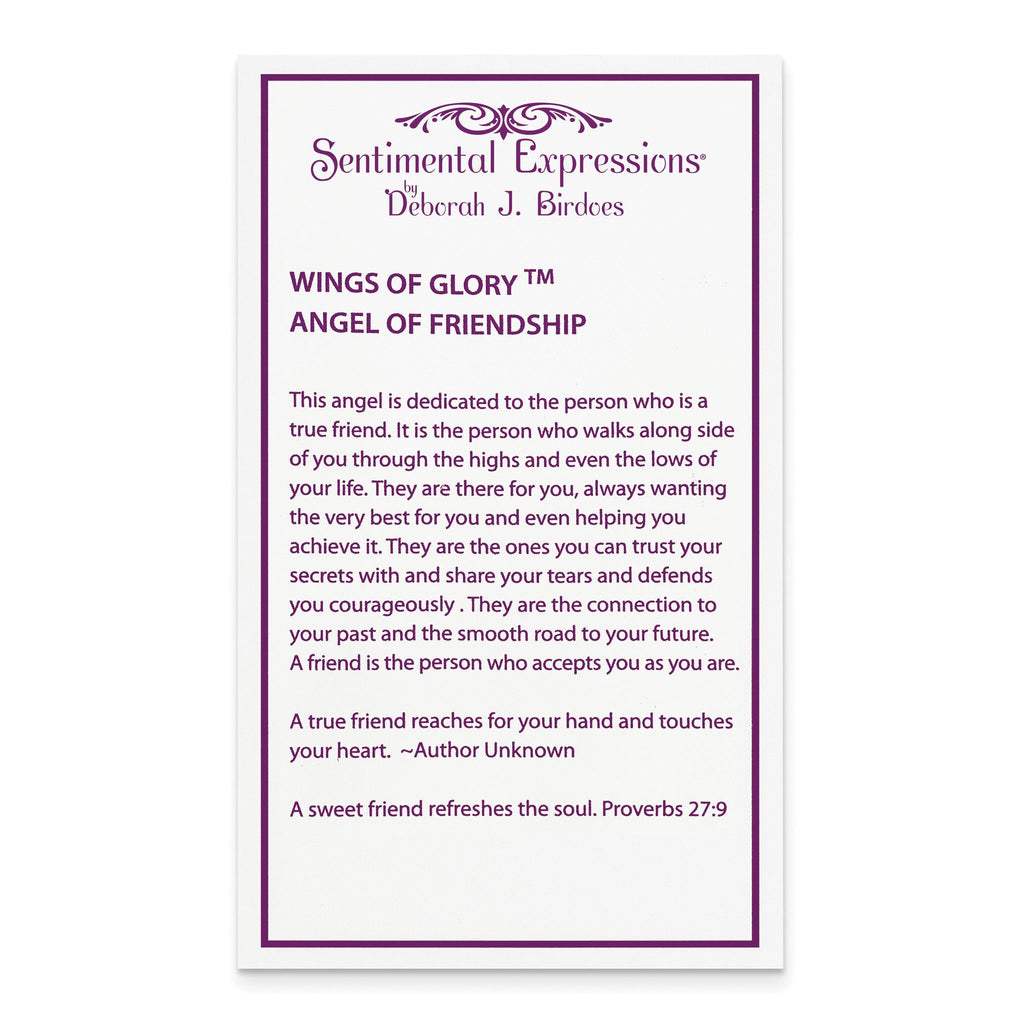 Sentimental Expressions Sterling Silver Rhodium-plated CZ Antiqued Angel of Friendship 18in Necklace