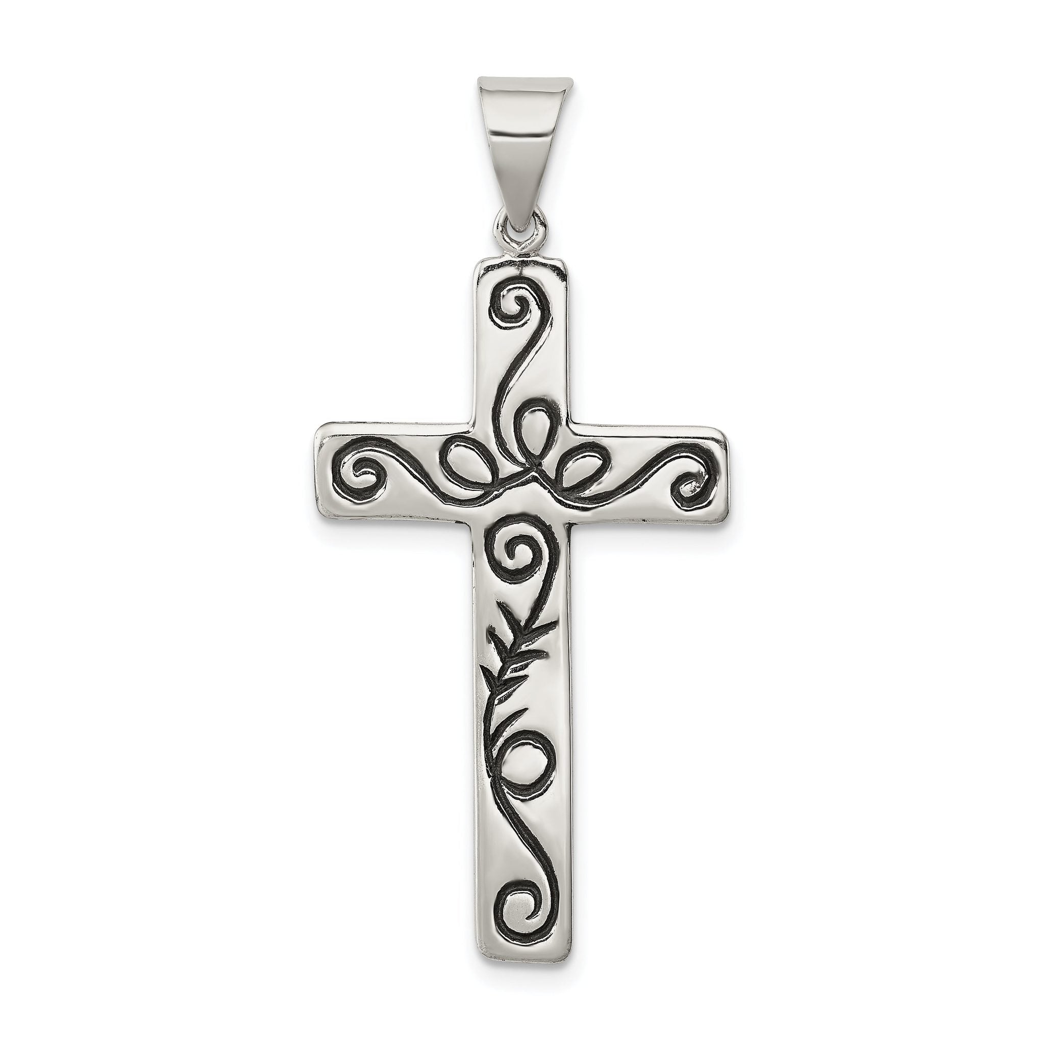 Sterling Silver 925 Latin Cross Pendant with Polished Anti-Tarnish Finish Main image