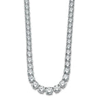 14k White Gold 72 3/8 carat Lab Grown Diamond VS+ F+ Complete Round 20 inch Graduated Tennis Necklace