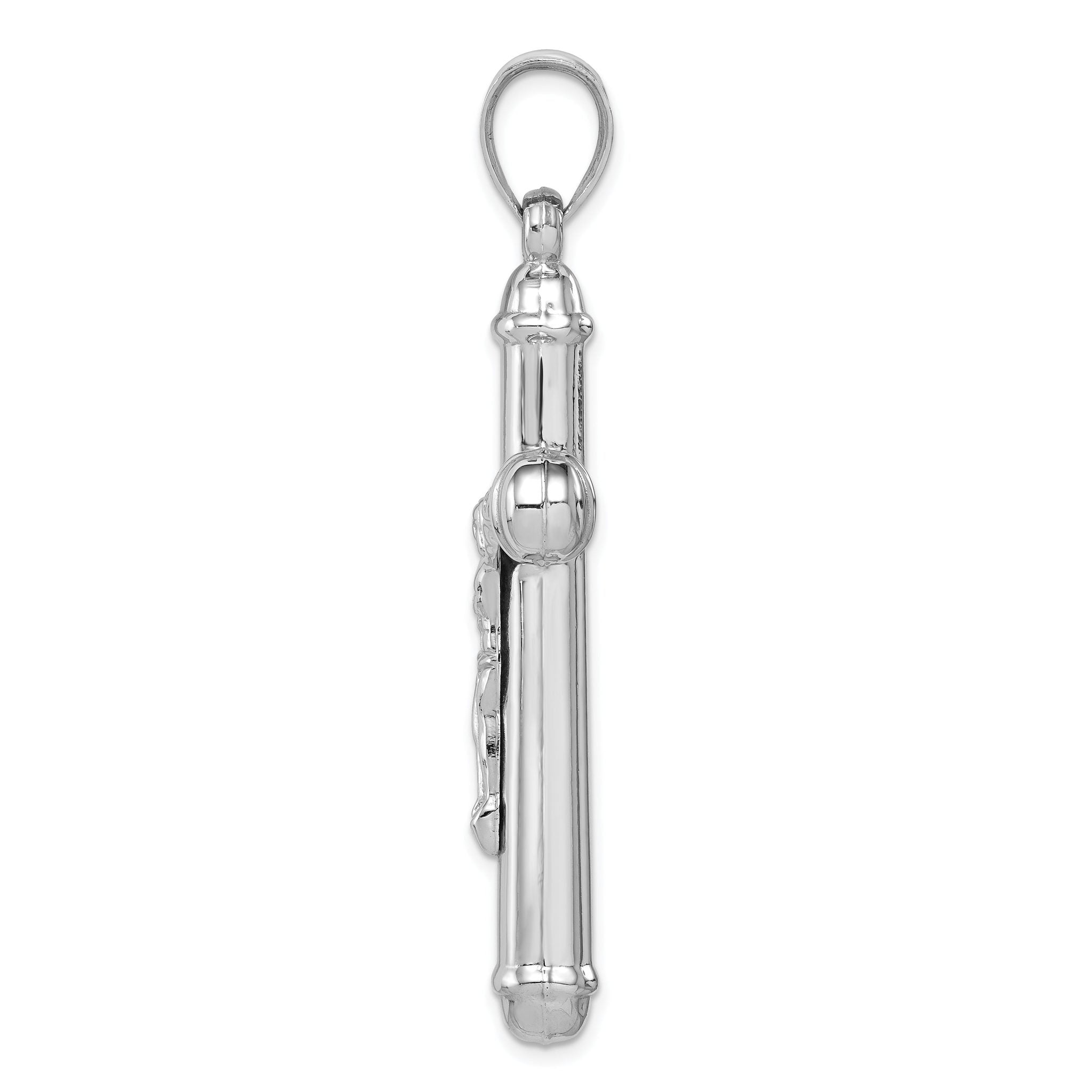 Sterling Silver 925 Reversible 3D Crucifix Pendant with Rhodium Polish Secondary image