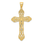10K W/ Rhodium Crucifix Charm