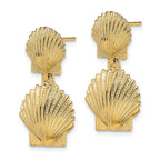 14K Double Scallop Shell Post Earrings