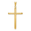 14K Gold Polished Cross Pendant with 3D Tube Design