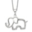 Cheryl Sterling Silver CZ Elephant Necklace with Polished Rhodium Finish