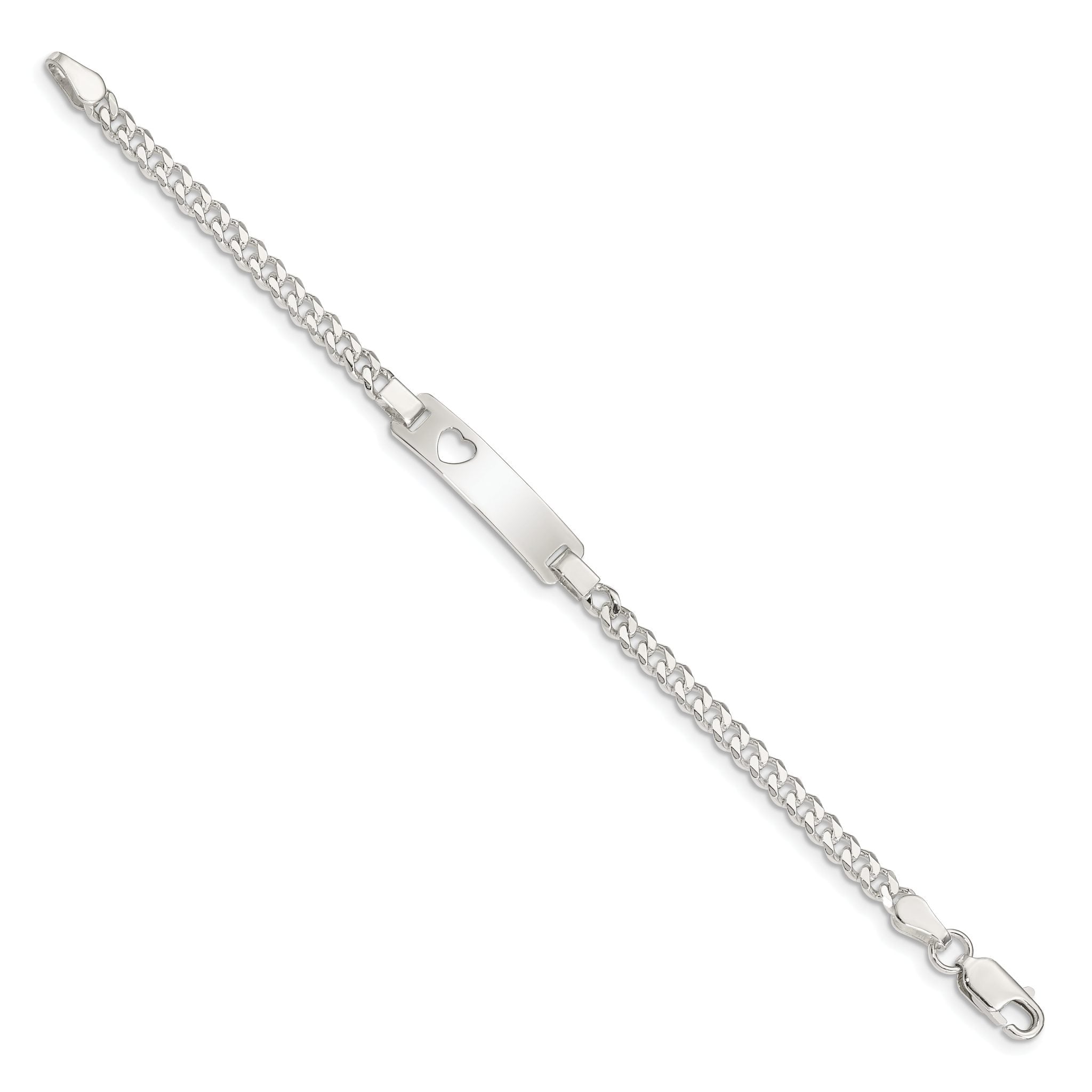 Sterling Silver Baby ID with Cut-out Heart Bracelet Secondary image