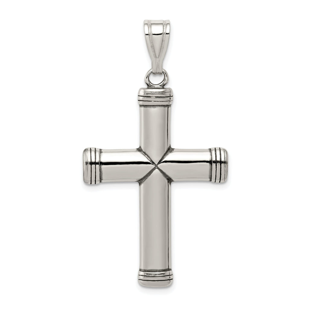 Sterling Silver 925 Latin Cross Pendant with Polished Anti-Tarnish Finish