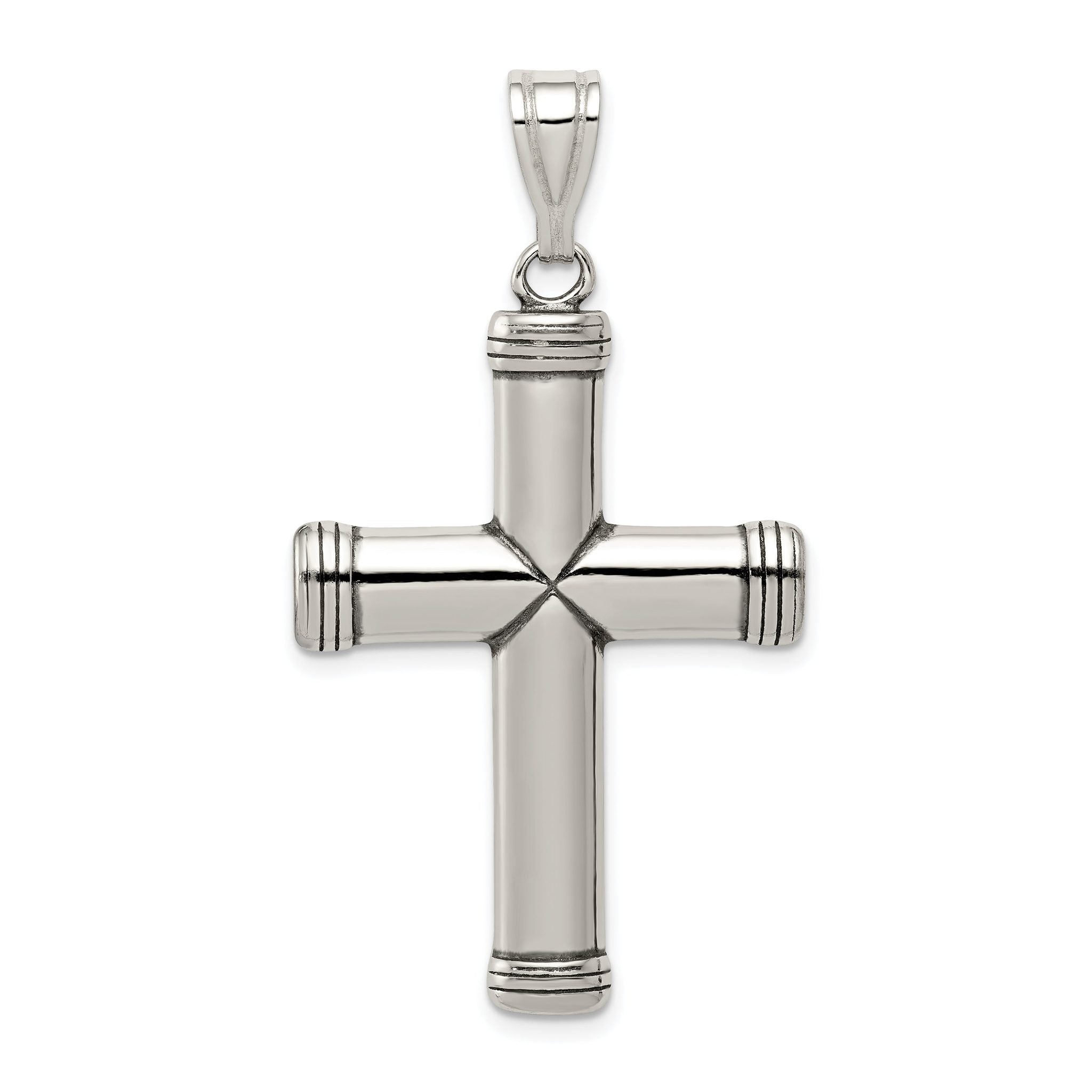 Sterling Silver 925 Latin Cross Pendant with Polished Anti-Tarnish Finish