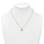 14k 1/2 carat Lab Grown Diamond VS+ F+ Complete Letter A 18 inch Initial Necklace