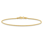 14k 9 inch 1.5mm Parisian Wheat with Lobster Clasp Anklet