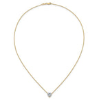 14k 2 carat Certified Lab Grown Diamond VS+ F+ Heart Complete 18 inch Four Prong Pendant Necklace