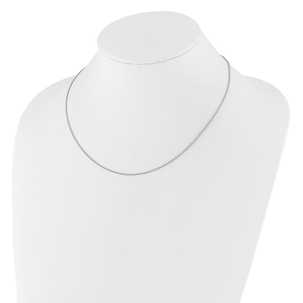 1.4mm 10K White Gold Round Cable Chain