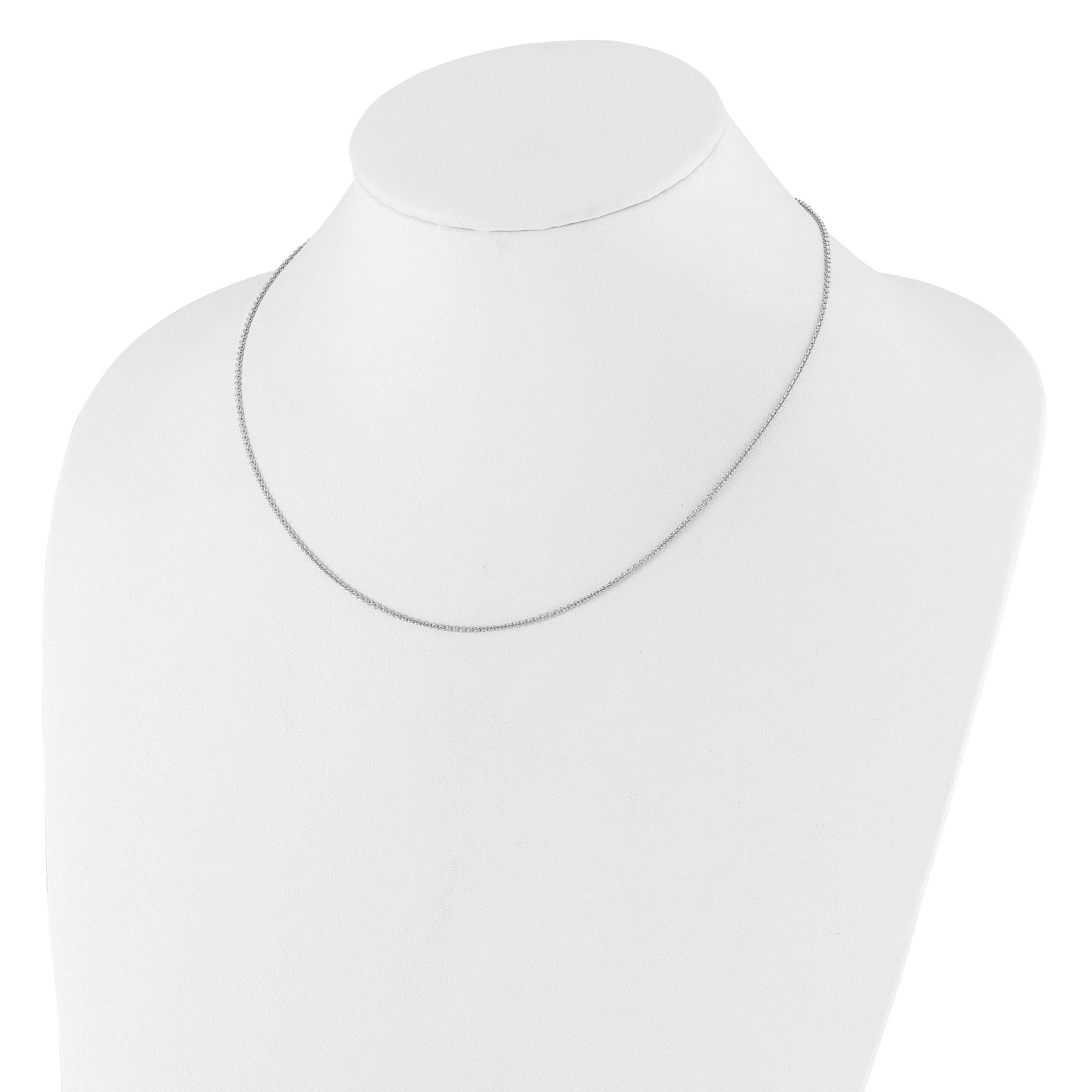 1.4mm 10K White Gold Round Cable Chain